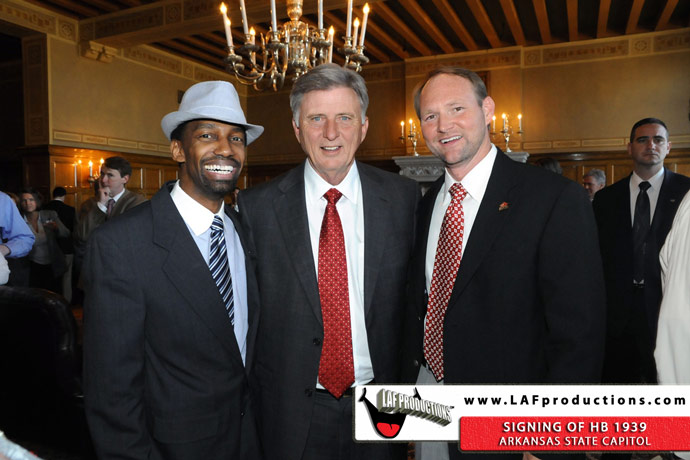 Larry Freeman, Governor Mike Beebe and Chris Crane, Film Commissioner