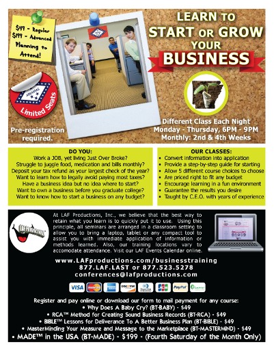 LAF Business Training Flyer